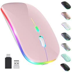 OKIMO ?upgrade? led wireless mouse, slim silent mouse 2.4g portable mobile optical office mouse with usb & type-c receiver, 3 adjus