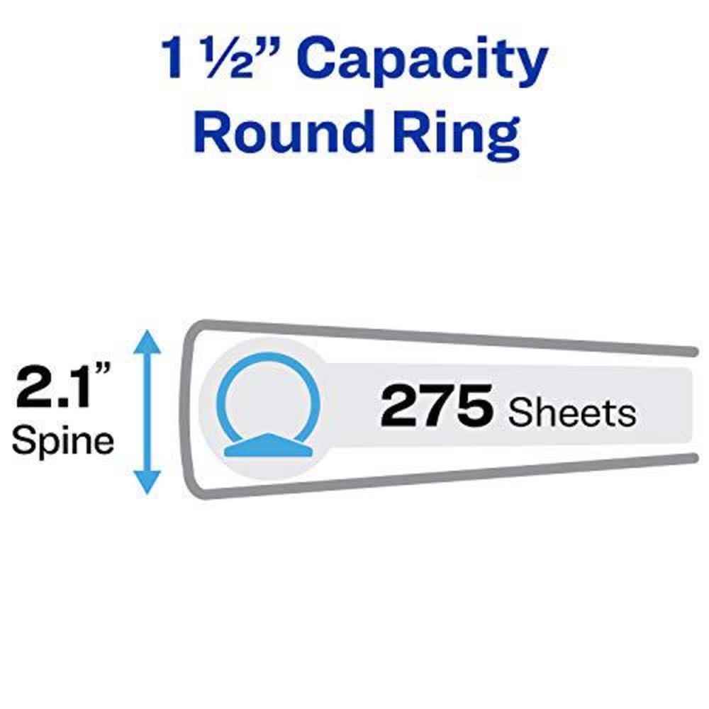 avery economy showcase view 3 ring binder, 1.5" round rings, 1 white binder (19651)