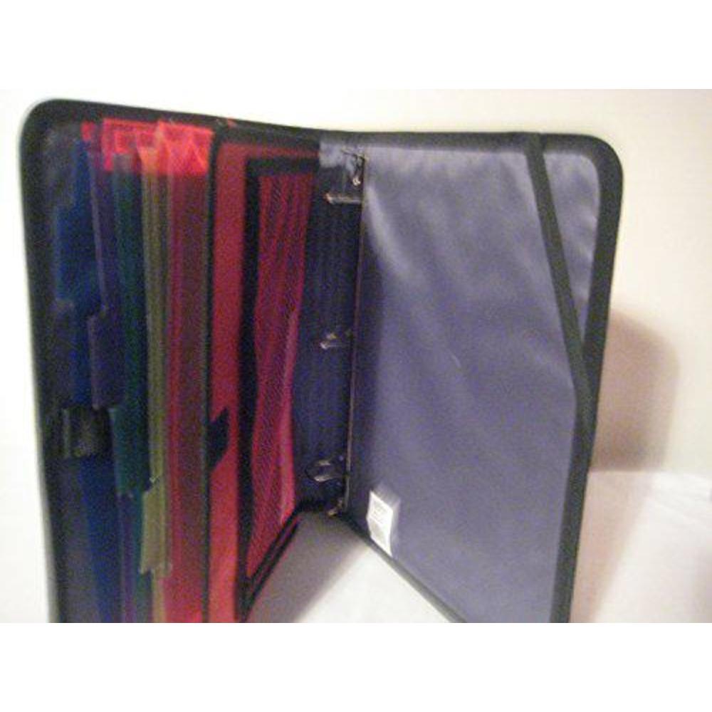 Case It case-it slim 3 ring binder with built-in expandable tab file, 1" capacity, elastic closing, assorted colors