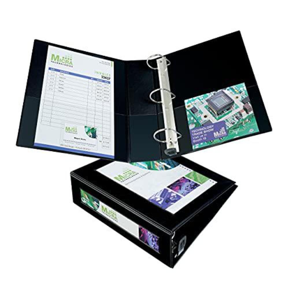 averyamp;reg; - framed view binder with one touch locking ezd rings, 3amp;quot; capacity, black - sold as 1 each - clean, ele