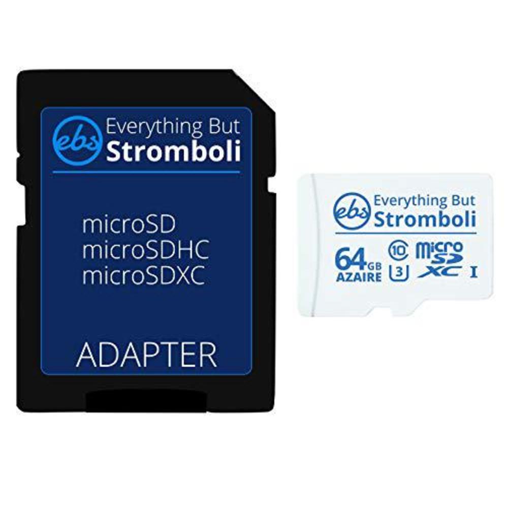 everything but stromboli 64gb microsd class 10 azaire memory card for blu cell phone works with vivo xl5, advance s5, studio 