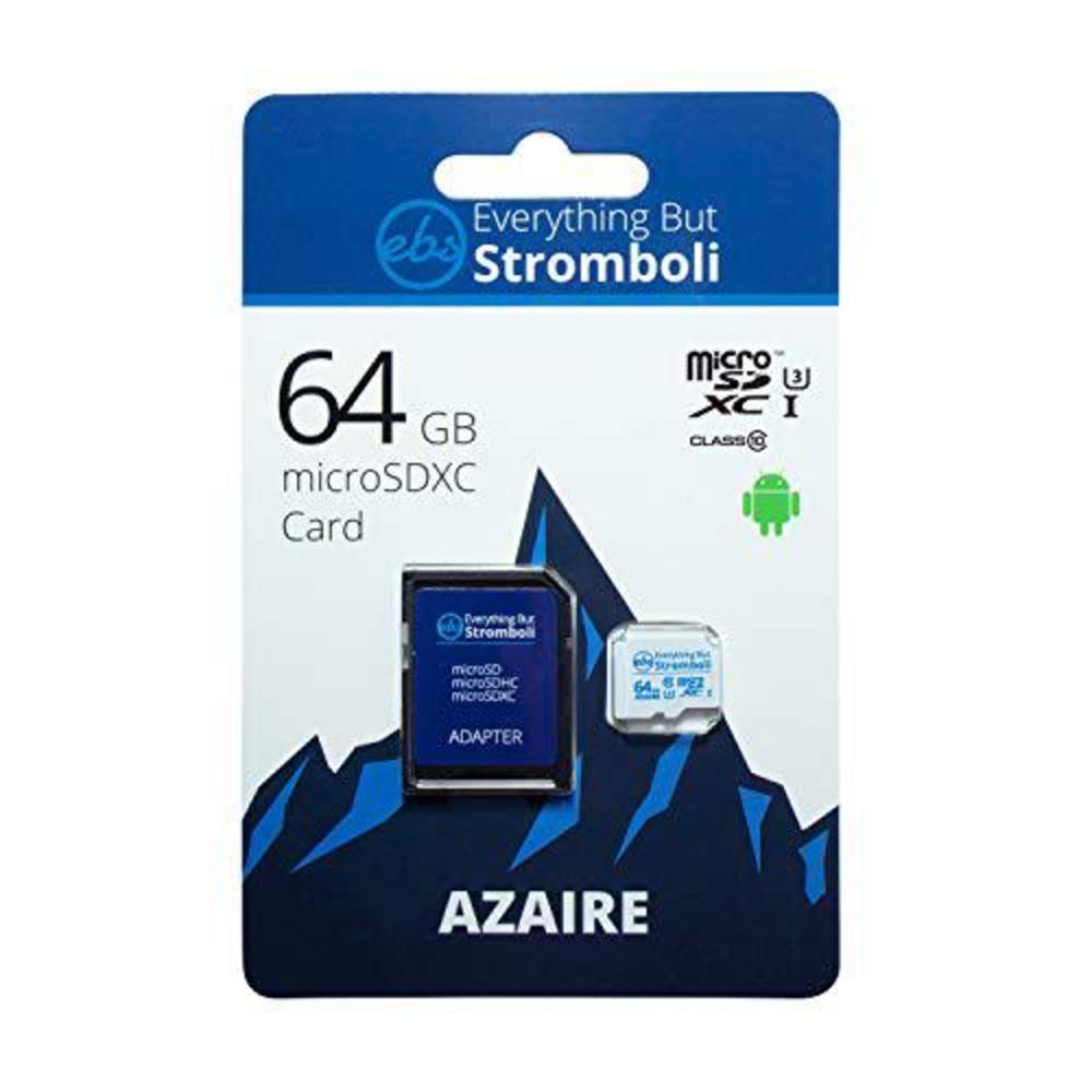 everything but stromboli 64gb microsd class 10 azaire memory card for blu cell phone works with vivo xl5, advance s5, studio 
