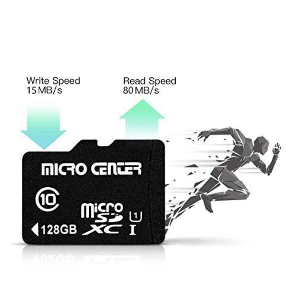 Inland micro center 128gb class 10 microsdxc flash memory card with adapter for mobile device storage phone, tablet, drone & full hd