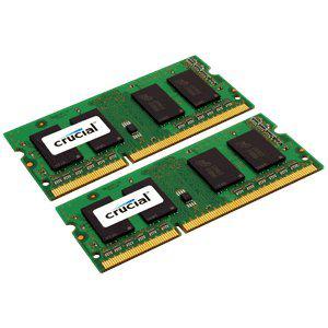 crucial 4gb kit (2gbx2) ddr3 1333 mt/s (pc3-10600) cl9 sodimm 204-pin 1.35v/1.5v notebook memory modules ct2cp25664bf1339