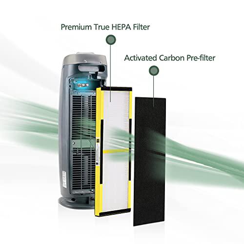 isinlive 3 pack flt4825 true hepa filter b replacement with activated carbon pre-filters compatible with ger guardian air pur