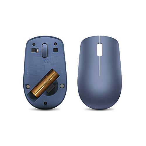 lenovo 530 wireless mouse with battery, 2.4ghz nano usb, 1200 dpi optical sensor, ergonomic for left or right hand, lightweig