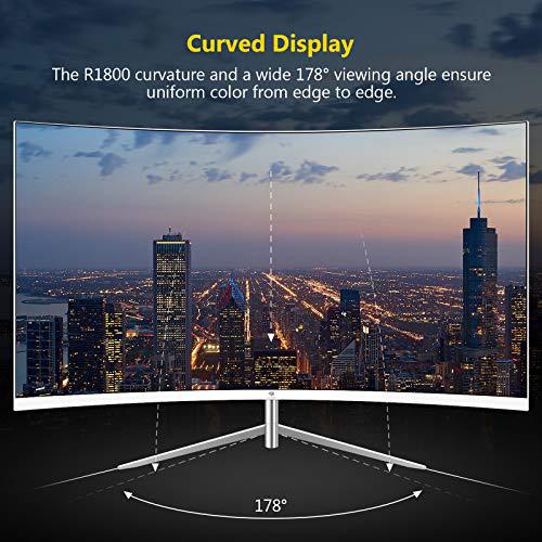 Z Z-Edge z-edge 27-inch curved gaming monitor, full hd 1080p 1920x1080 led backlight monitor, with 75hz refresh rate and eye-care tech