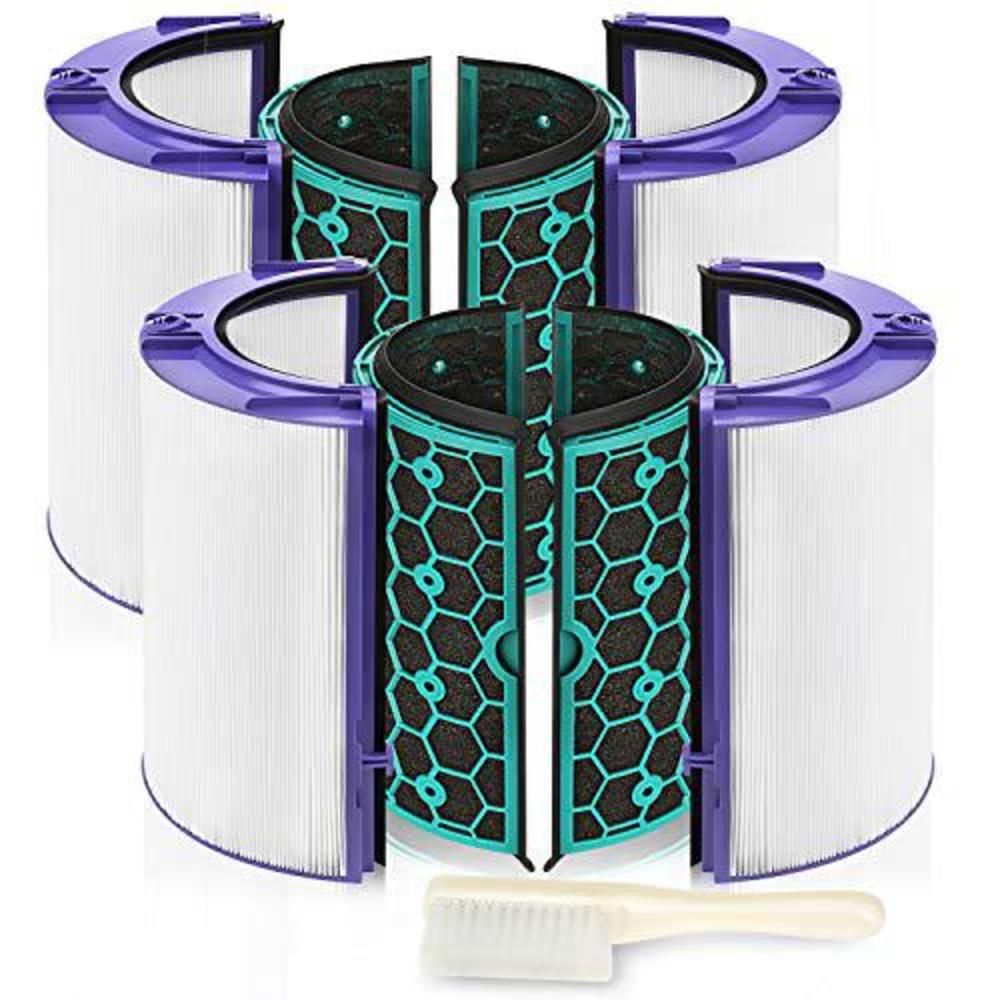 isinlive 2 pack hepa filter replacement for dyson hp04 tp04 dp04 air purifier sealed two stage 360 filter system pure cool pu
