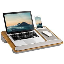 lapgear home office pro lap desk with wrist rest, mouse pad, and phone holder - oak woodgrain - fits up to 15.6 inch laptops 