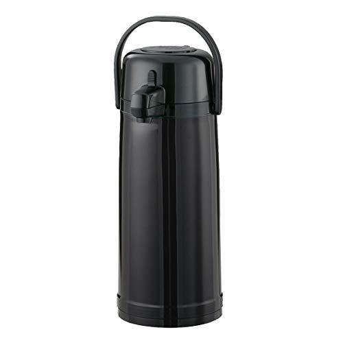 service ideas eca22pbl eco-air airpot with push button lid, 2.2l, glass lined, black plastic