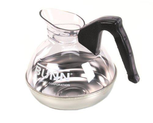 bunn 06100.0101 64 oz. easy pour coffee decanter with black handle and stainless steel bottom