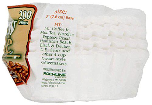 brew rite 4 cup coffee basket disposable filters - 400 ct