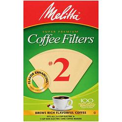 melitta #2 cone coffee filters, natural brown, 100 count (pack of 6)