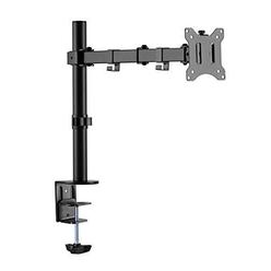 amer single lcd monitor desk mount stand fully adjustable/tilt/articulating for 1 screen up to 32" (ezclamp)