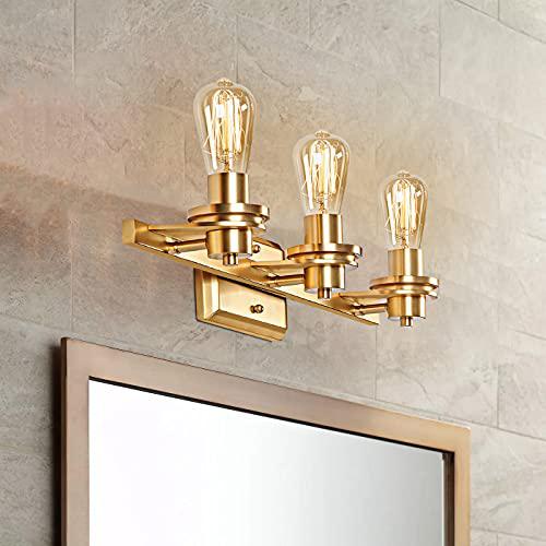 MOTINI motini 3-light gold bathroom vanity light fixture brushed brass  industrial rustic wall sconces up /