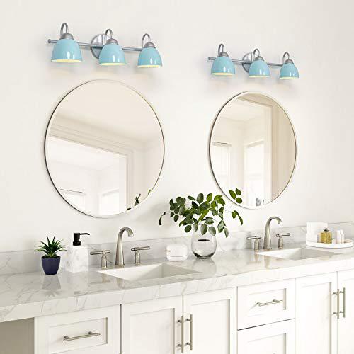Classy Leaves Bathroom Vanity Light Fixtures 3 With Blue And Brushed Nickel Finish Lighting Over Mir Bathroom Vanity Light Fixtures, Bathroom Light Fixtures Brushed Nickel Finish