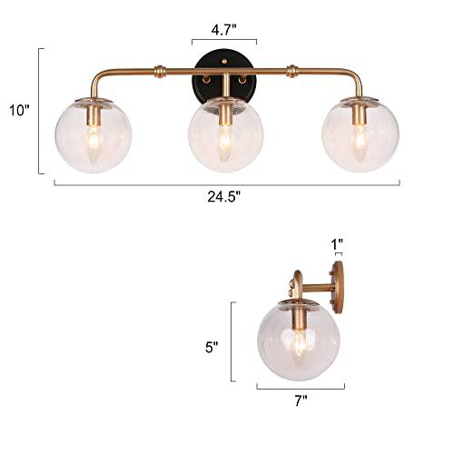 Du Lighting Black Gold Bathroom Light Fixtures Modern Vanity Lights Over Mirror 3 With Modern Bathroom Vanity Lights, Black And Gold Vanity Light Fixture