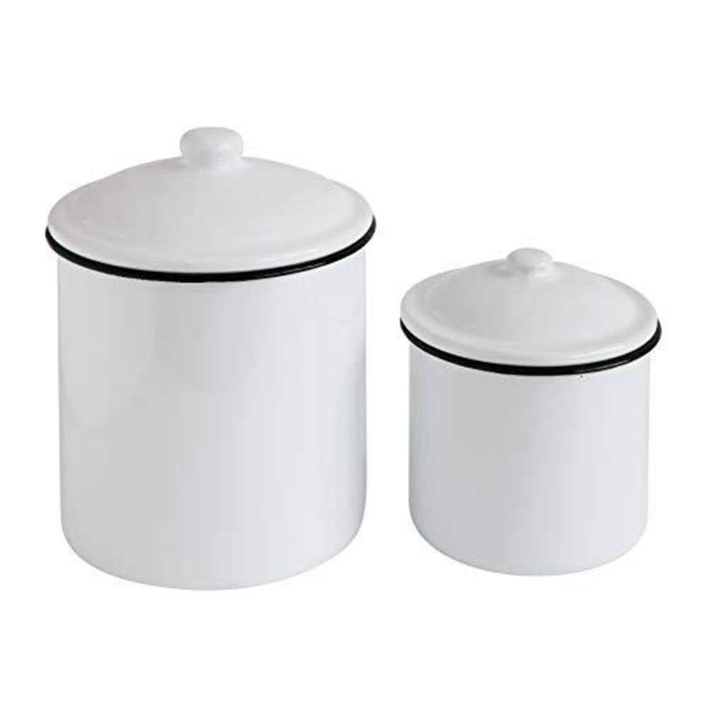 creative co-op set of two canisters, set of 2, white