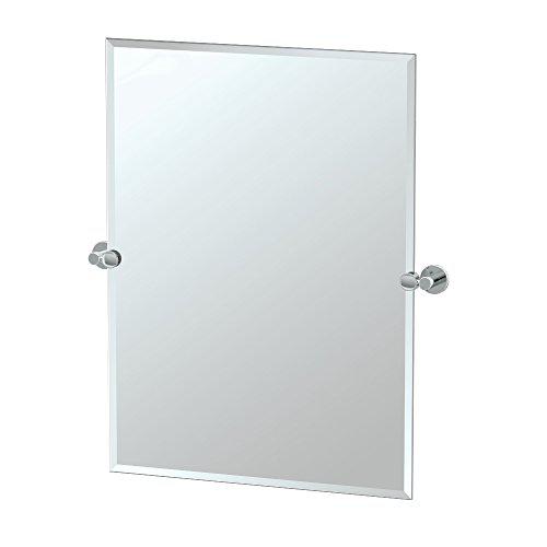 gatco 4689s channel frameless rectangle mirror, 31.5 inch, chrome