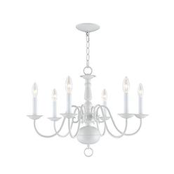 livex lighting 5006-03 williamsburg 6-light chandelier, white