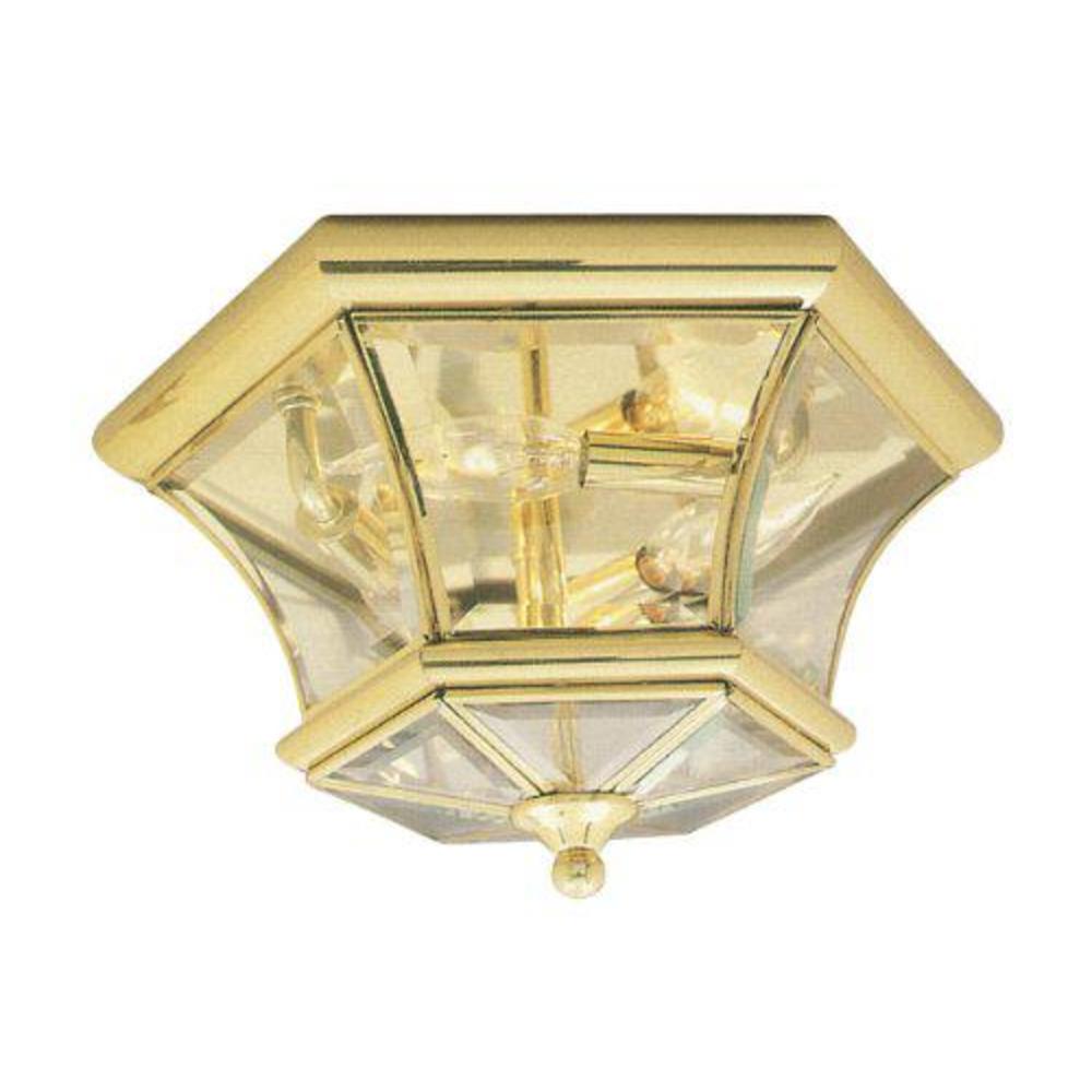 livex lighting 7053-02 monterey/georgetown 3 light ceiling mount, polished brass