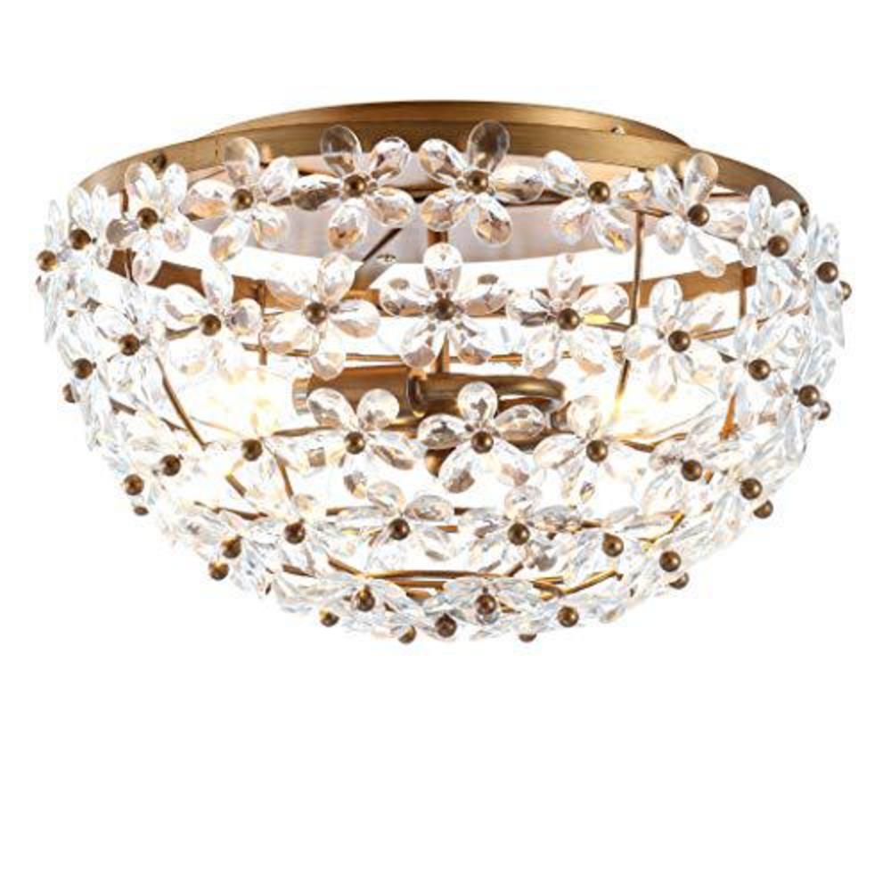 jonathan y jyl9043a isabelle 15.5" metal/acrylic led flush mount traditional,glam,frenchcountry,cottage dimmable, 2700k cozy 