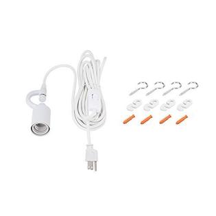 Aspen Creative White 77021 21 One Plug In Swag Pendant Light Conversion Kit With Transitional Hardback Oval Fabric Lamp Sha Swag Pendant Light Conversion Kit, Swag Lamp Shade Conversion Kit