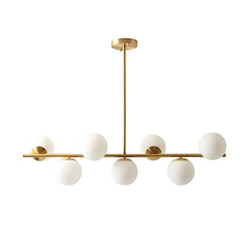 kco lighting modern gold chandelier with white globe sputnik chandelier pendant light frosted globe glass adjustable hanging 
