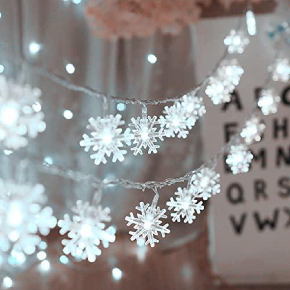 KAILEDI christmas lights, 40 led snowflake string fairy lights for home, party, christmas, wedding, garden, xmas garden patio bedroom