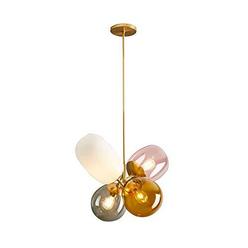 kco lighting modern glass globe colorful pendant light art glass shade 4 lights ceiling lamp colorful balloon flush mount pen
