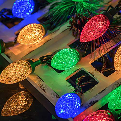 awq 100led 81 ft c9 christmas string lights plug in fairy twinkle string lights 8 modes timer function waterproof extendable 