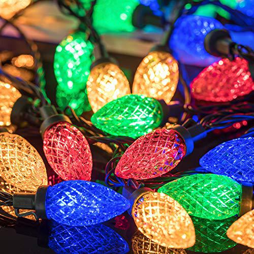 awq 100led 81 ft c9 christmas string lights plug in fairy twinkle string lights 8 modes timer function waterproof extendable 