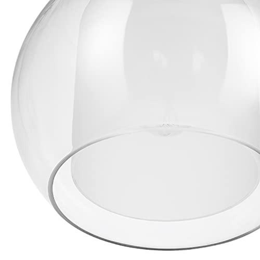 globe electric 61256 aura 1-light flush mount ceiling light, bronze, clear glass outer shade, frosted glass inner shade , bro