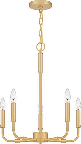 quoizel abr5018ab abner pendant, 5-light 300 total watts, aged brass