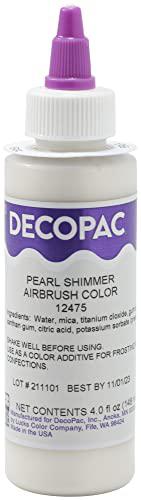 decopac premium airbrush color, pearl shimmer, edible airbrush paint for decorating cakes, cupcakes, and cookies, food colori