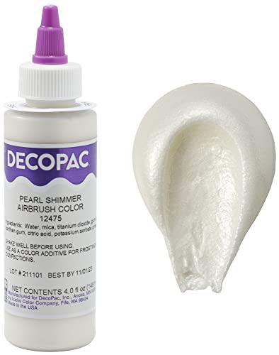 decopac premium airbrush color, pearl shimmer, edible airbrush paint for decorating cakes, cupcakes, and cookies, food colori