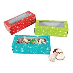 Fun Express holiday cookie treat boxes - christmas party supplies - 12 pieces