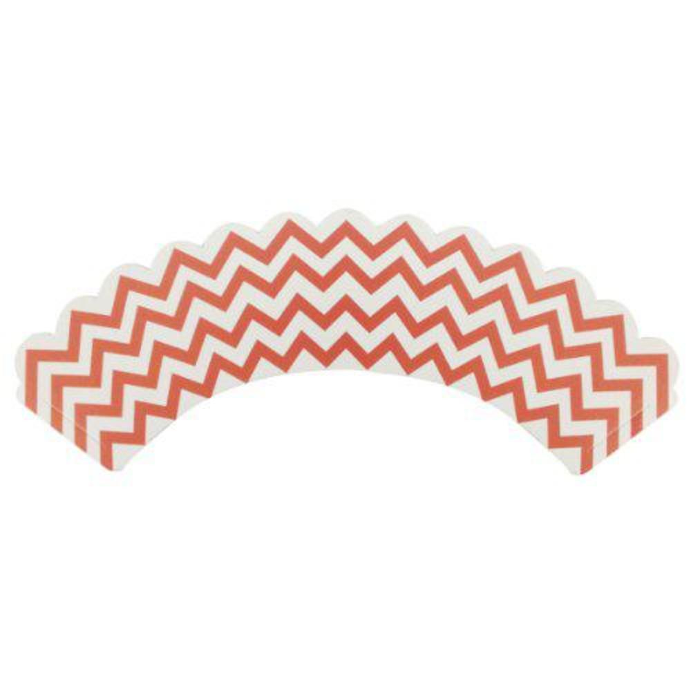 wrapables standard size chevron cupcake wrappers (set of 60), orange