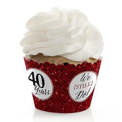 Big Dot of Happiness, LLC We Still Do - 40th Wedding Anniversary Party Decorations - Party Cupcake Wrappers - Set of 12