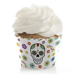 big dot of happiness day of the dead - halloween sugar skull party decoration - party cupcake wrappers - set of 12