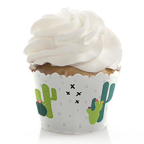 big dot of happiness prickly cactus party - fiesta party decorations - party cupcake wrappers - set of 12