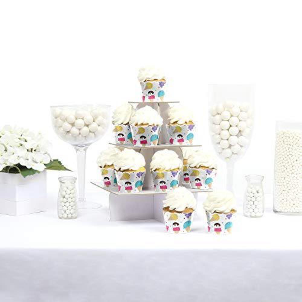big dot of happiness scoop up the fun - ice cream - sprinkles party decorations - party cupcake wrappers - set of 12