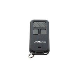 LiftMaster 890max mini key chain garage door opener remote, 2.5" long x 1.25" wide x 1/2" thick, black with gray buttons pack of 2