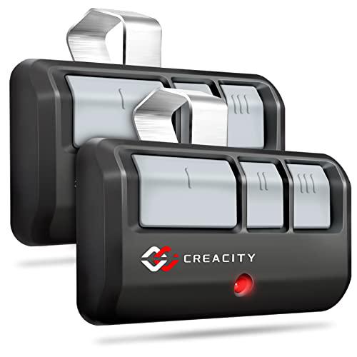 creacity garage door opener remote universal, for liftmaster chamberlain craftsman opener, 3-button remote with visor clip fo