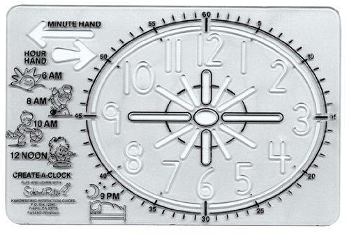 school-rite educational activity template, craft and drawing stencil for kids motor skills, create a clock