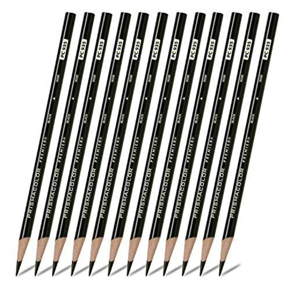 prismacolor 3363 premier soft core colored pencil, black (pack of 12)