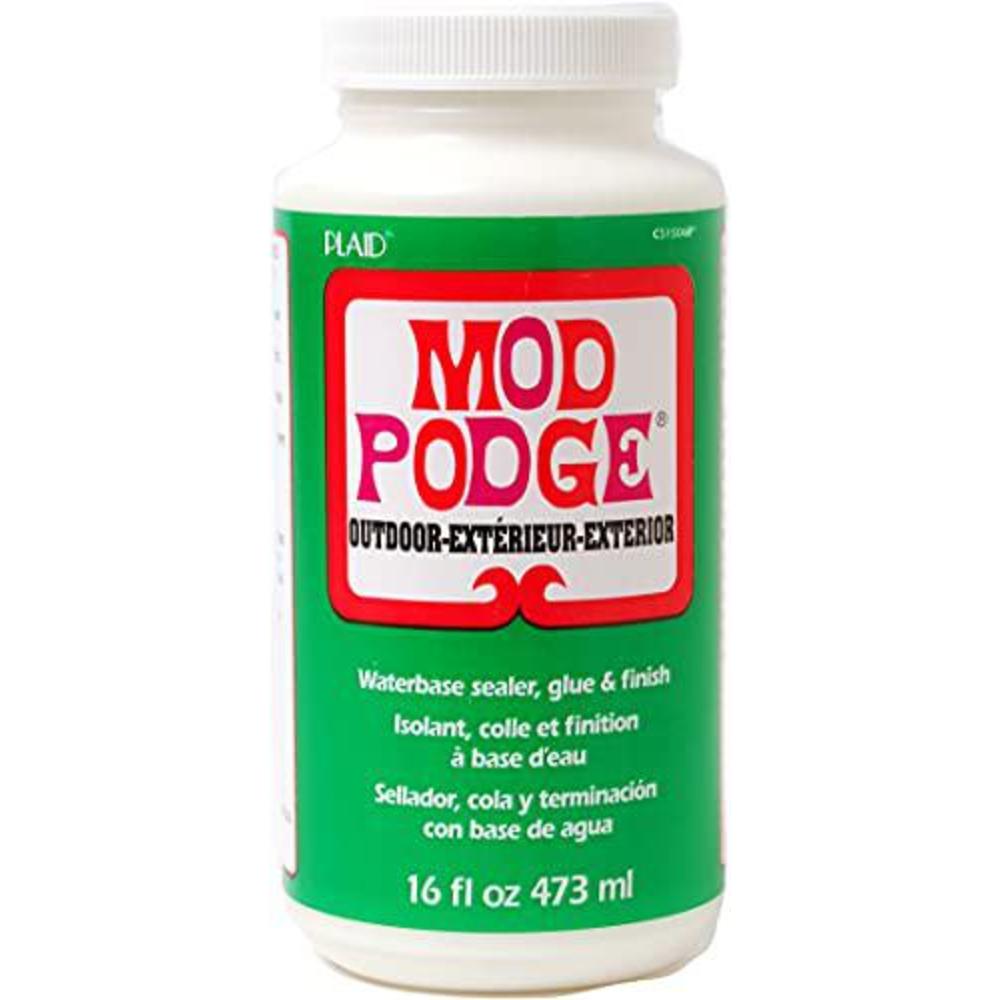 mod podge waterbase sealer, glue and finish for use outdoors (16-ounces), , white