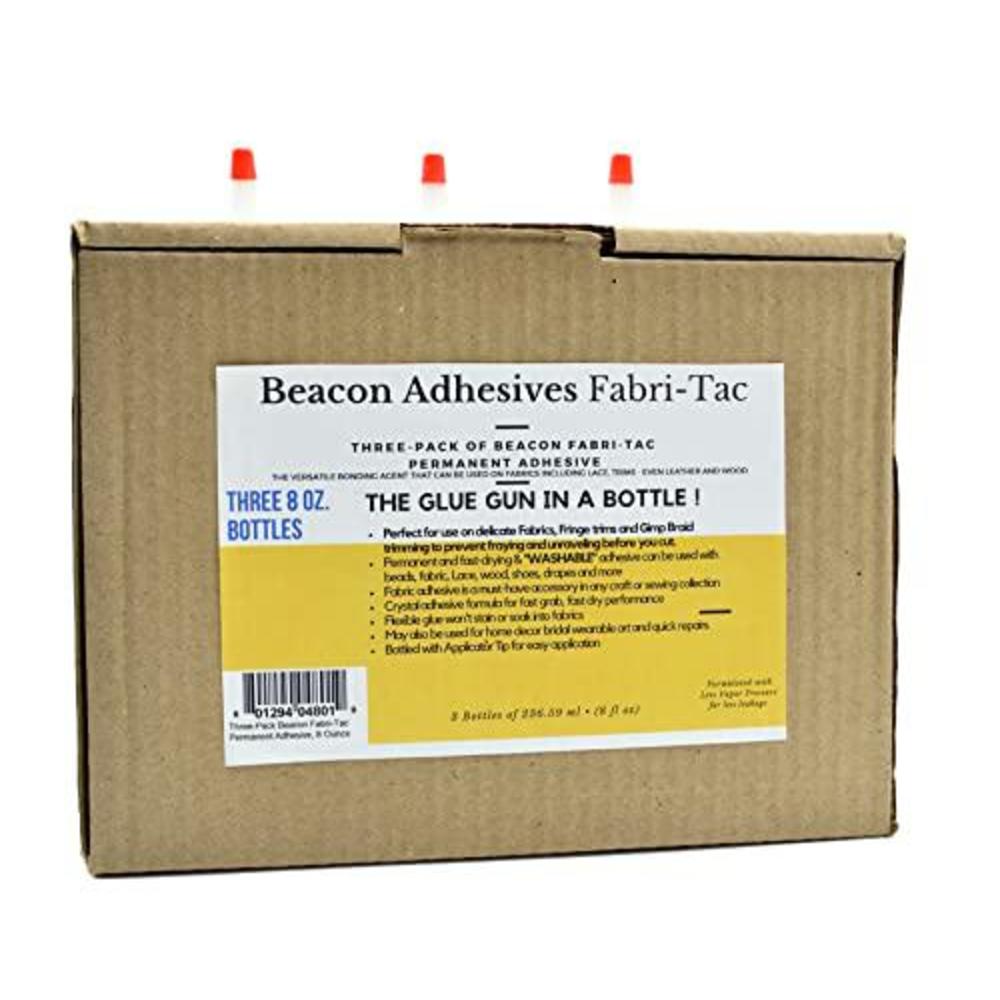 Beacon Glues three-pack beacon fabri-tac permanent adhesive, 8 ounce
