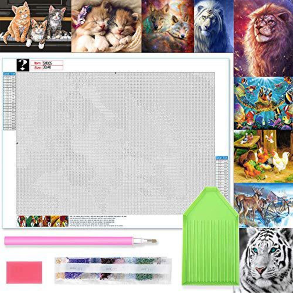 zariocy 5d random mystery diamond painting kits animals, diy surprise mysterious paint with diamonds art by numbers, crystal 