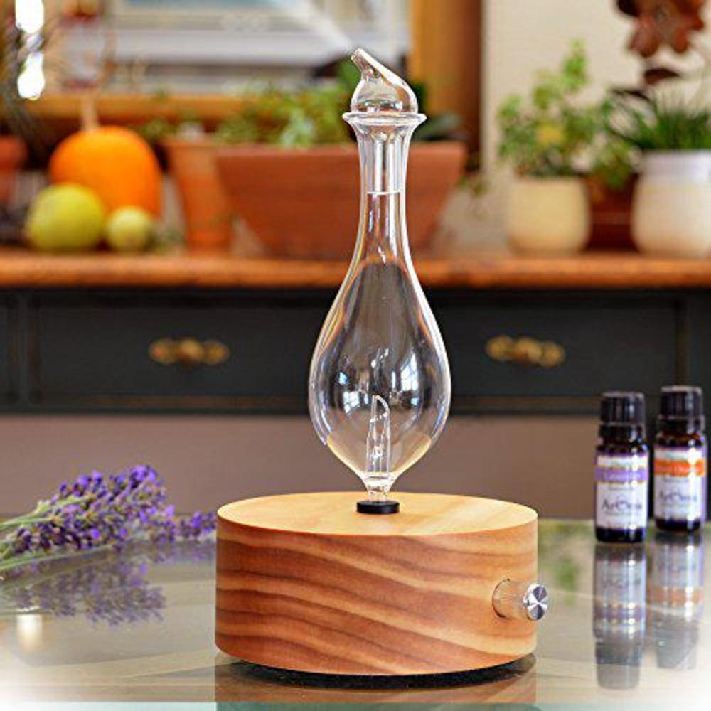aromis aromatherapy diffuser - professional grade - wood and glass (solum lux merus), premium, essential oil diffuser, oils h